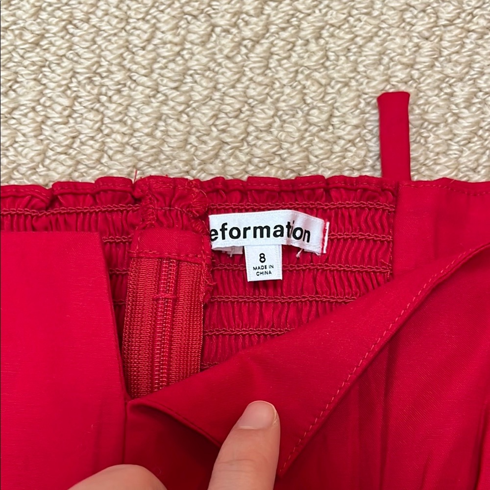 Red Puff Sleeve Women's Top - Picture 2 of 3